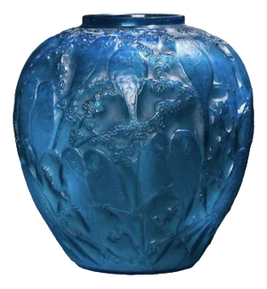 Parakeets Vase in Glass by René Lalique, 1919