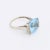 Contemporary Vintage 18K Gold, Blue Topaz and Diamond Ring, Size 6.75 For Sale - Image 3 of 5