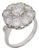 Vintage 3.00 Carat Round Brilliant Cut Diamond 18k White Gold Cluster Ring, Size 6 For Sale