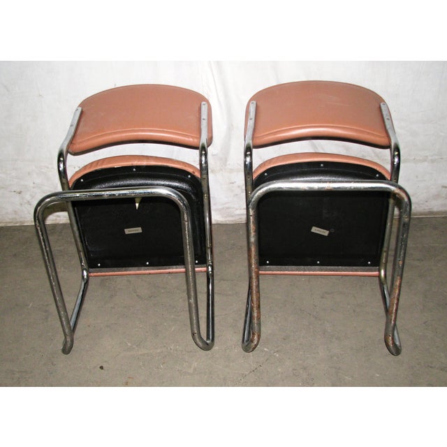 Metal Mid Century Tubular Chrome Frame Thonet Chair-Unsigned For Sale - Image 7 of 7