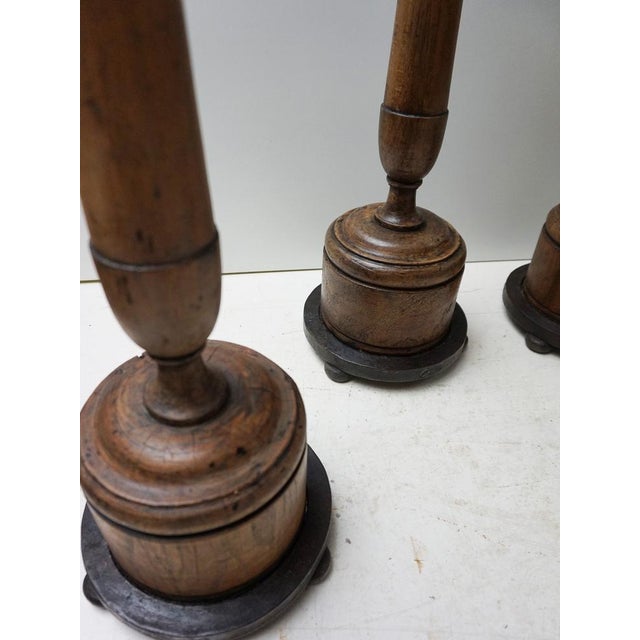 Large Antique French Wooden Candlesticks, 19th Century, Set of 4 For Sale - Image 5 of 18