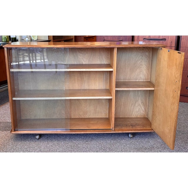 Mid 20th Century English Oak Cabinet / Bookcase by Priory Furniture, Uk c.1950 For Sale - Image 10 of 12