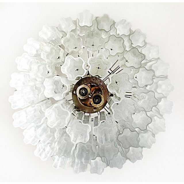 White Big Three-Tier Murano Glass Tube Chandelier in White Albaster, 1980s For Sale - Image 8 of 12