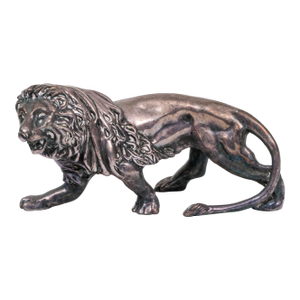 Vintage Israeli Sterling Silver Clad Lion Figurine