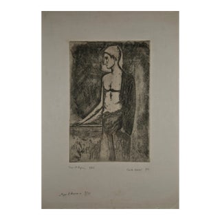 Carlo Carra, After the Bath, Etching, 1924 For Sale