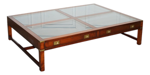 Very Large Coffee Table with Inlaid Glass Panels from Kennedy Harrods