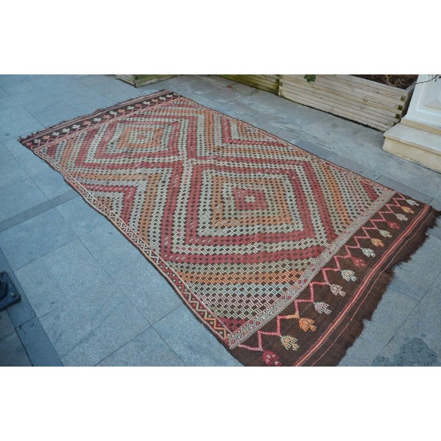 Turkish Vintage Turkish Kilim Rug For Sale - Image 3 of 6