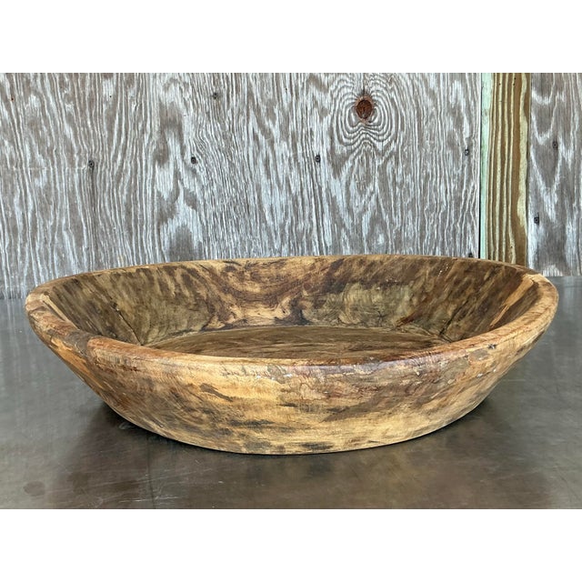Vintage Boho Teak Dough Bowl For Sale - Image 4 of 12