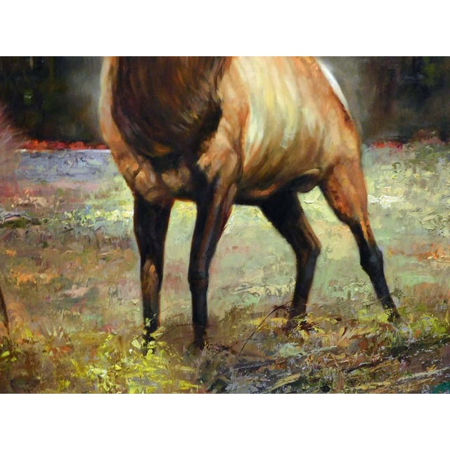 Dave Merrill "Call From the Mist" Original Oil Hand Signed Elk For Sale - Image 4 of 6