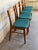 1960s Set of 4 Vintage Danish Teak Dining Chairs Mid Century Modern Blue Upholstered For Sale - Image 5 of 9