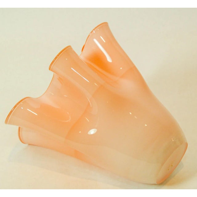 Italian Murano Style Vase Orange Freeform Handkerchief 1970s For Sale - Image 10 of 12