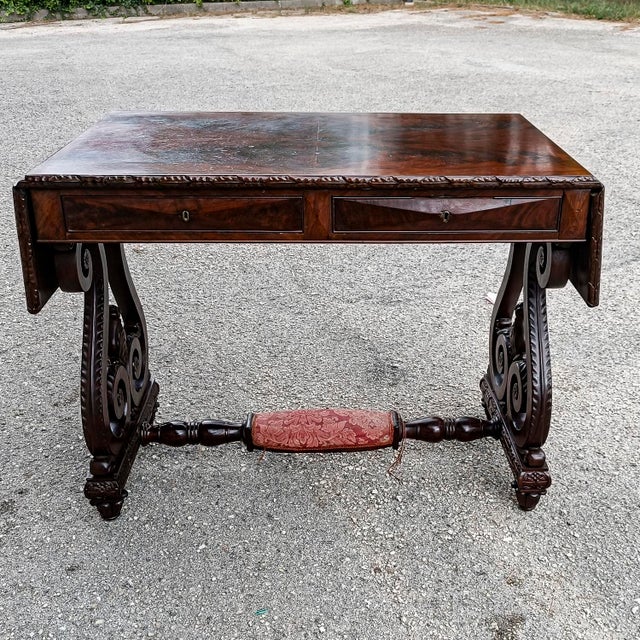 Vintage Carved Desk Table For Sale - Image 10 of 18