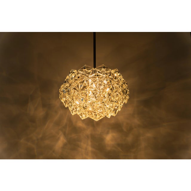 Petite Chrome & Crystal Glass Pendant from Kinkeldey, Germany, 1970 For Sale - Image 6 of 13
