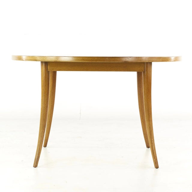 Harvey Probber Harvey Probber Mid Century Saber Leg Bleached Mahogany Extension Dining Table With 1 Leaf For Sale - Image 4 of 11