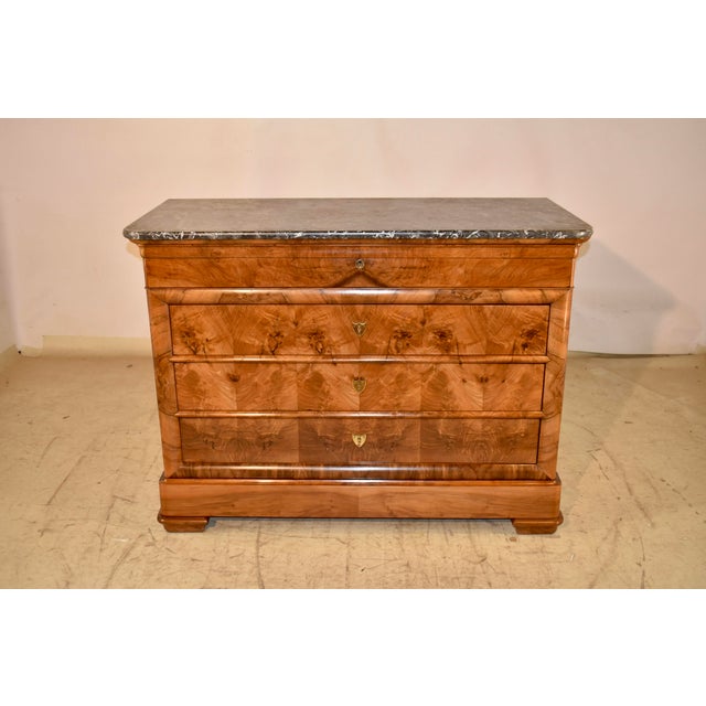 19th Century Louis Philippe Burl Walnut Commode For Sale - Image 9 of 15
