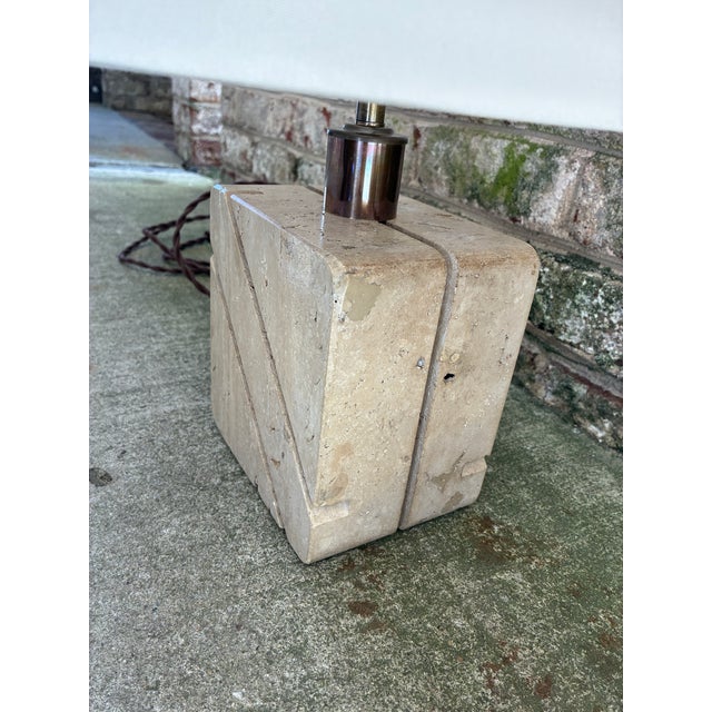 Vintage Travertine Table Lamps - a Pair For Sale - Image 11 of 14