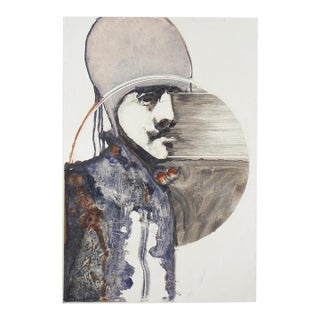 1973 Walter Crump Abstract Portrait Monoprint For Sale