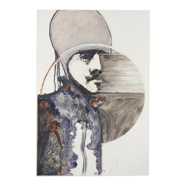 1973 Walter Crump Abstract Portrait Monoprint For Sale