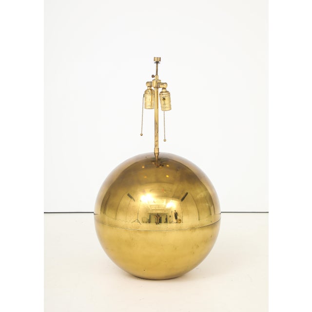 Karl Springer Orb Brass Large and Small Table Lamps For Sale - Image 14 of 18