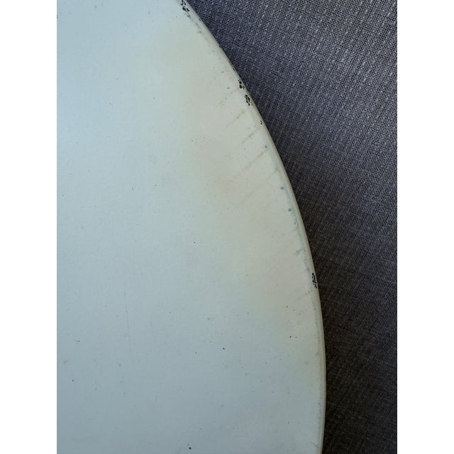 Vintage White Tole Round Tray For Sale - Image 14 of 16