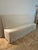 Contemporary Linen Covered Bench With Blond Wood Frame 7 Feet Long For Sale - Image 3 of 10