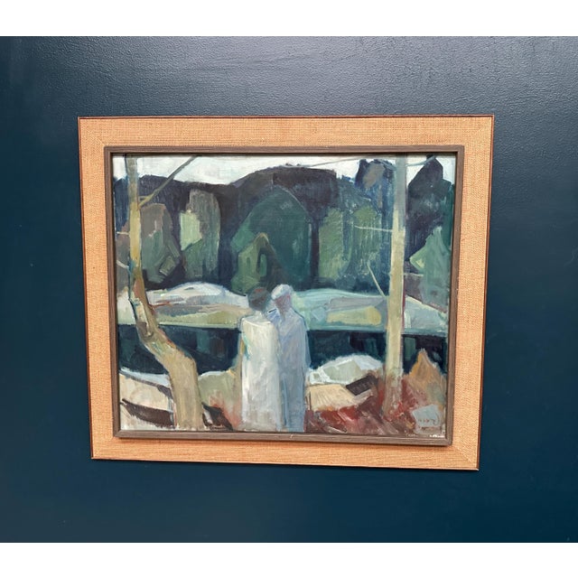 Nis Stougaard, Gudhjem, Bornholm, 1965, Oil on Canvas, Framed For Sale - Image 9 of 18