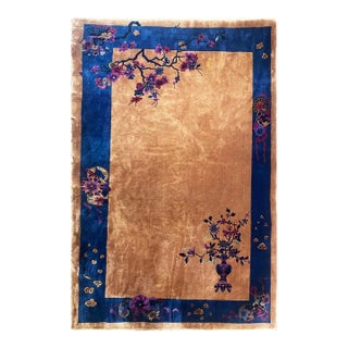 Antique Chinese Art Deco Carpet, 6'0" × 8'9" For Sale