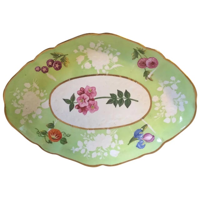 Antique Early 19th Century English Regency Coalport Porcelain Botanical Oval Dessert Dish For Sale - Image 9 of 9