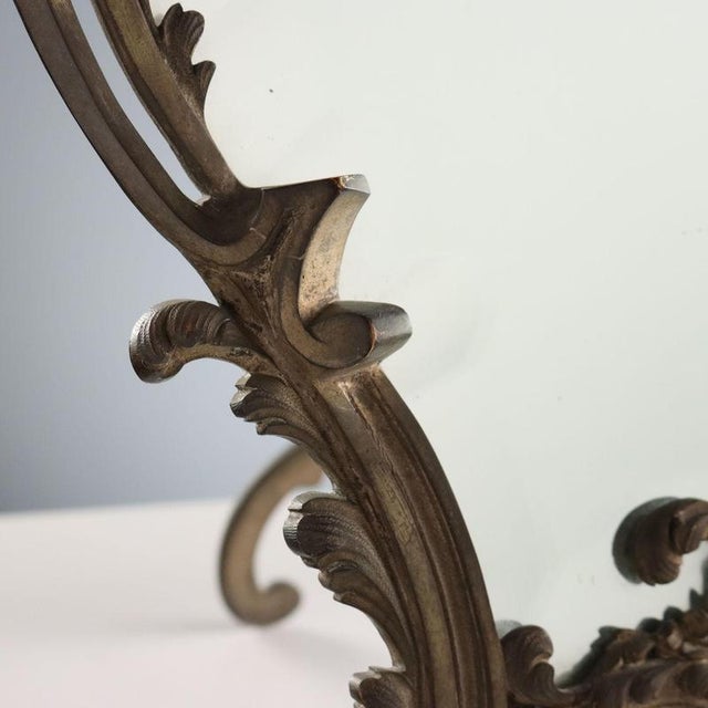 Antique Rococo Table Mirror in Bronze For Sale - Image 6 of 13
