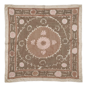 Suzani Tapestry — Vintage Hand-Embroidered Embroidery, 4'7'' X 4'8''