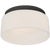 Barbara Barry for Visual Comfort Signature Halo 5.5" Solitaire Flush Mount in Matte Black with White Glass For Sale