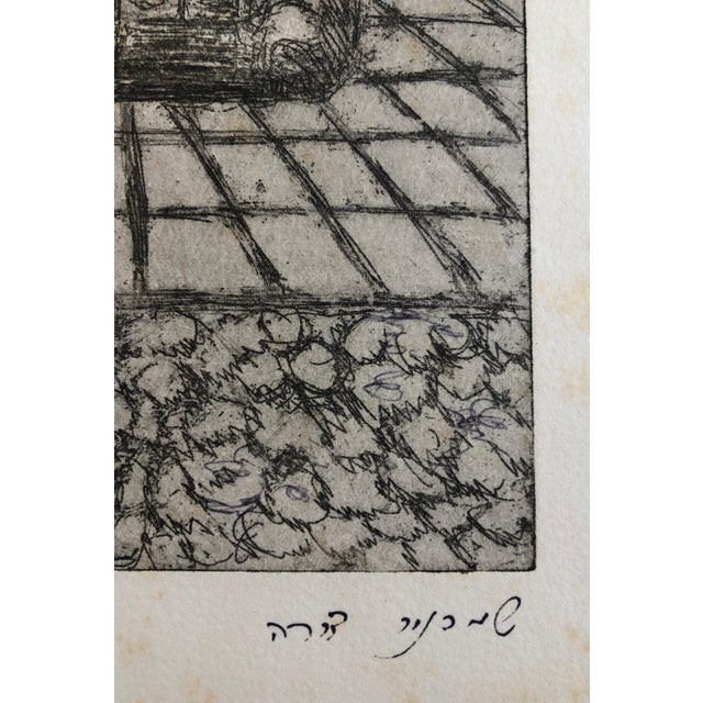 Dora Szampanier, Vienna Austria Jewish Memorial Etching Destroyed Synagogue Folk Art Judaica For Sale - Image 4 of 7