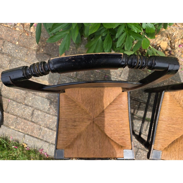 Pair of Antique Ladder Back Child Kid Woven Chairs For Sale - Image 13 of 15
