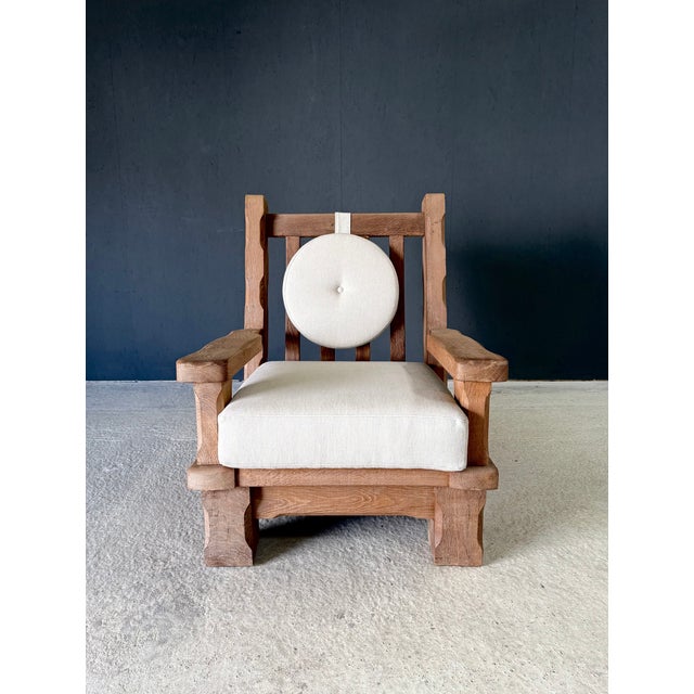 Brutalist Oak Lounge Chairs, Belgium, 1960s, Set of 2 For Sale - Image 13 of 18