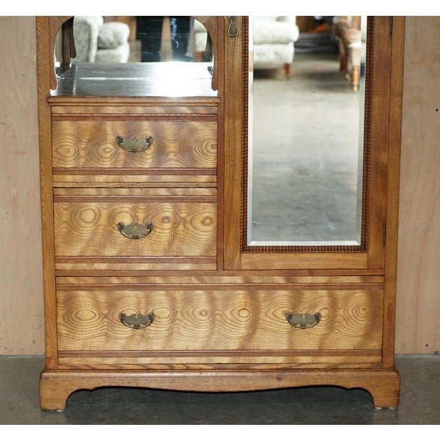 English Compactum Wardrobe in Light Oak, 1920s For Sale - Image 3 of 18