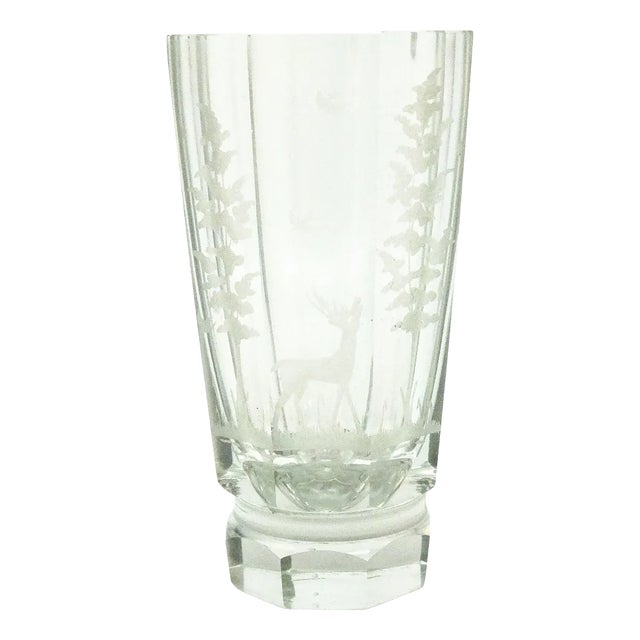 Art Deco Glass Vase from Val Saint Lambert, Belgium, 1930s For Sale