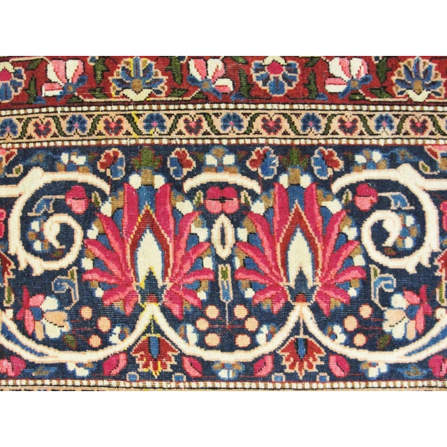This elegant antique Persian Dabir Kashan carpet is an exceptional example of the refined craftsmanship associated with...