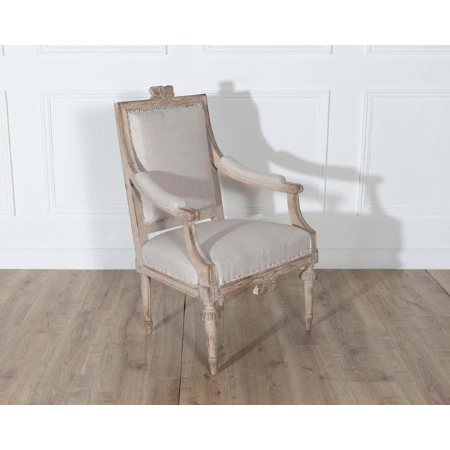 Pair of Early 20th Century Swedish Gustavian Style Carved Armchairs For Sale In Atlanta - Image 6 of 9