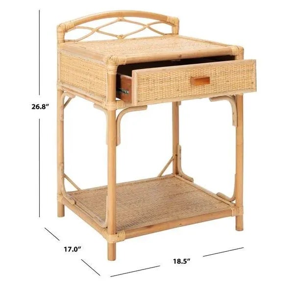 Safavieh Bea 1 Drawer 1 Shelf Nightstand - Natural For Sale In Philadelphia - Image 6 of 11