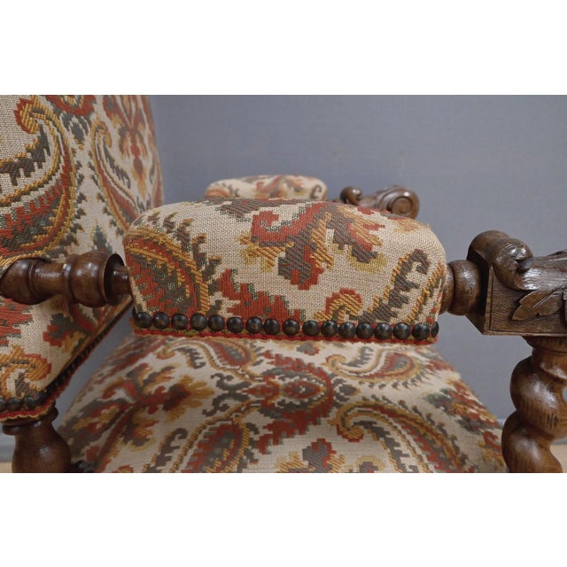 Early 20th Century Louis XIII Oak Armchair For Sale - Image 15 of 18