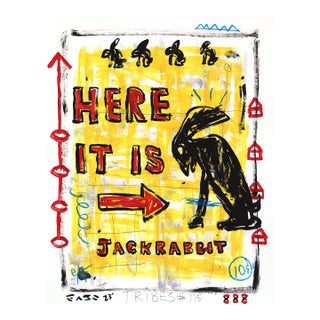 Jackrabbit Jam - Original Whimsical Pop Street Art Acrylic Painting on Thick Poster Board by Gary John For Sale