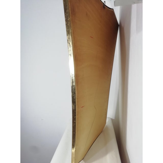 Vintage Mirror with Brass Frame, Italy, 1950s For Sale - Image 9 of 14