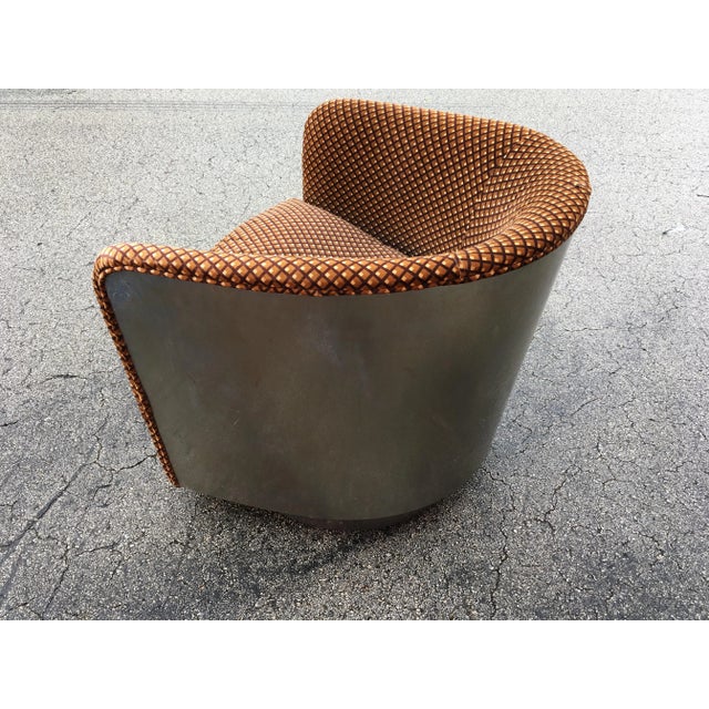 1970s Chrome Wrapped Swivel Chair by Milo Baughman for Thayer Coggin For Sale - Image 5 of 12