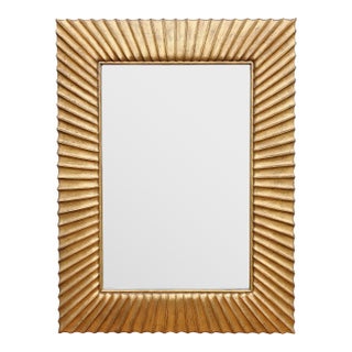 Modern Sunburst Carved Giltwood Mirror For Sale