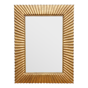 Modern Sunburst Carved Giltwood Mirror
