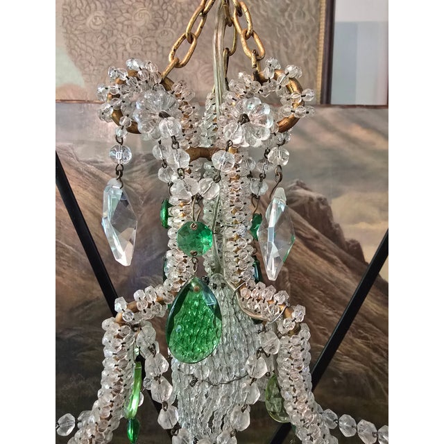 1960s Vintage Mid Century Bagues Style Petite Chandelier For Sale - Image 5 of 11