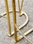 1970s minimalist gold-plated chrome bar stools, set of three. The chrome shows spotting, scratches and areas of color...