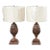 Pair of Neoclassical Style Carved Alabaster Acorn Table Lamps For Sale