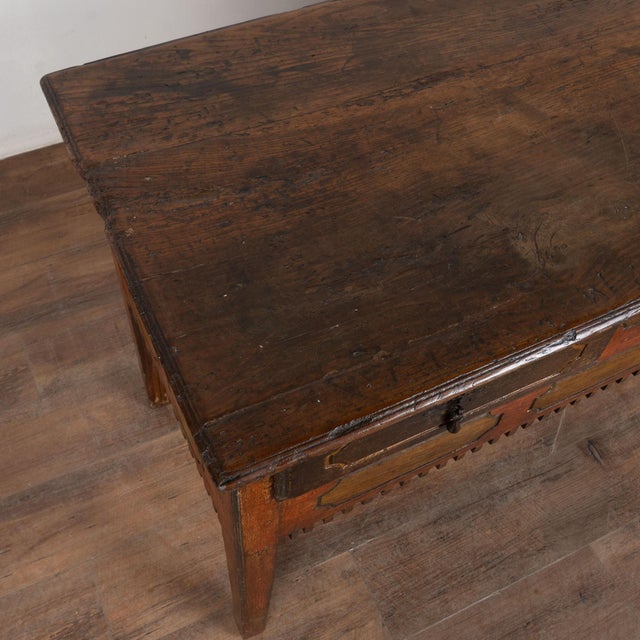 Early 19th Century 19th Century Portuguese Oak Side Console Table With Original Painted Finish For Sale - Image 5 of 16