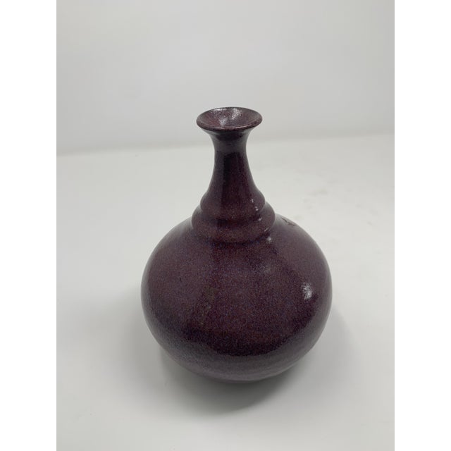 Mid 20th Century Plum Glazed Ceramic Vase For Sale In New York - Image 6 of 11